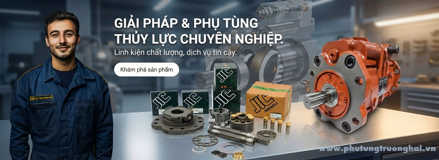 Phụ tùng bơm thủy lực JIC Hàn Quốc dành cho xe cơ giới